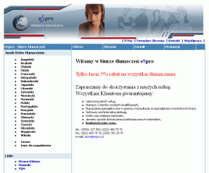 espro.pl: eSpro - Biuro Tłumaczeń i usług IT
eSpro - Biuro Tłumaczeń
