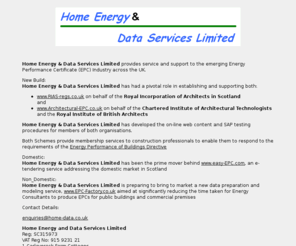 home-data.co.uk: Home Energy & Data Services Ltd - Energy Performance
Providing EPC support