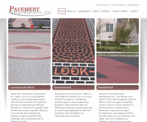 pavementimpressionsinc.com: Welcome to Pavement Impressions - Experts in Decorative Asphalt
Pavement Impressions provides durable and cost-effective decorative paving solutions for the commercial, government and residential markets. 
