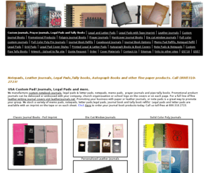 prayerdiaries.com: Custom Prayer Journals, Autograph Books & Pipe Tally books
Custom personalized journals, legal pads, note pads, leather journals, journal books, notepads, custom journals, spiral notebooks, prayer journals, personalized diaries factory direct.