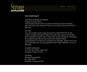 strongphotography.com: Photojournalistic Photographer - Strong Photography - Contact Information.
Craig Strong, Photojournalistic Photographer - Contact Information - email, address, phone, business hours.