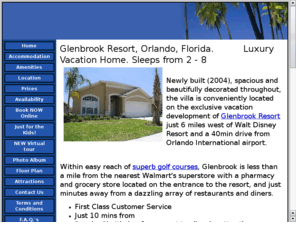 glenbrookvilla.co.uk: www.glenbrook-villa.com
Luxury Orlando Villa Vaction Home just 6 miles west of Disney. 4 Bedrooms, 3.5 Bathrooms, Large Private South-facing swimming pool & spa / jacuzzi and games room.