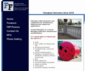 formed-fiberglass.com: Formed Fiberglass
Formed Fiberglass is a custom fiberglass fabricator, manufacturer and distributor. Specializing in corrosive tanks, applications and field repairs. 