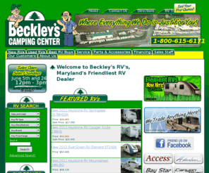 beckleyscampingcenter.com: Maryland RV Dealer | Campers for Sale | Winnebago, Newmar, Keystone, KZ, Open Range, Prime Time, EverGreen, Coleman, Fleetwood | Maryland (MD), Pennsylvania (PA), Virginia (VA) | Beckley's Camping Center
Beckleys RVs is a Maryland Dealer that is located in Thurmont, Maryland and offers RV Sales of Winnebago, Newmar, Keystone, KZ, Open Range, Prime Time, EverGreen, Coleman, Fleetwood, and so much more!  You can find Travel Trailers, Fifth Wheels, Motor Homes, Toy Haulers, and Folding Campers along with RV Service, Parts, Accessories, Financing and More.