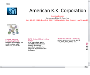 americankk.com: American K.K. Corp. -- A subsidiary of ISO 9001 Certified Taiwan K.K. Corp.
skincare, skin, care, beauty, packaging, bottle, jar, bottles, jars, airless, acrylic, manufacturer, cosjar, lotion, pump, dispenser, water, sprayer