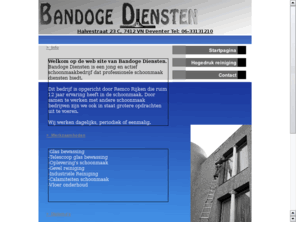 bandoge.com: BanDoge Diensten
schoonmaak diensten glasbewassing hogedruk reiniging gelderland overijssel glazenwasser ladder hoogwerker vloeren onderhoud 