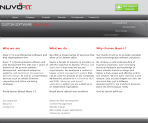 nuvoenterprise.com: NUVO-I.T.
Web and Software Development firm, Nuvo I.T provides custom website development,Montreal web application development,   Montreal E-commerce, Web design, Web and Software application development.