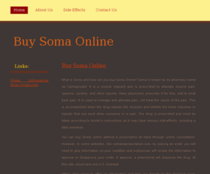 buysomaonline.co: Buy Soma Online - US Licensed Online Pharmacy - BuySomaOnline.co
BuySomaOnline.co : Buy Soma Online at Lowest Price! No Prescription Needed, Fast Overnight Delivery, Complete Privacy, Discreet Unmarked Packages.