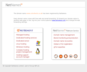 crischeck.co.uk: The domain DOMAIN is registered by NetNames
