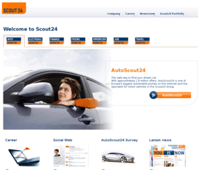 scout-24.co.uk: Startseite - Scout24 Group
The Scout24 Group is  a leading online-company in the seven marketplaces AutoScout24, ElectronicScout24, FinanceScout24, FriendScout24, ImmobilienScout24, JobScout24, TravelScout24 and the Jobs.de and Local24 portals. 