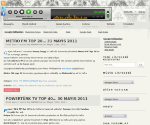 muziklisteleri.net: Yerli ve Yabancı Müzik Listeleri... Günün Şarkısı ve Videosu
Yerli ve Yabancı Müzik Listelerinin yeraldığı baş ucu kaynağı... Ayrıca hergün bir adet günün şarkısı videoklibi de takip edenin yanına kar kalıyor...