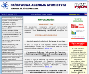 paa.gov.pl: Państwowa Agencja Atomistyki
Państwowa Agencja Atomistyki, Strona WWW Państwowej Agencji Atomistyki