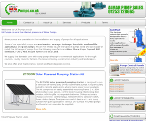 almarpumps.com: UK Pumps by Almar | Sewage | Slurry | Drainage | Borehole | Submersible | Pool | Waste
UK Pumps is the internet presence of Almar Pumps. We are specialists in the installation and supply of sewage slurry drainage borehole submersible and pool pumps.