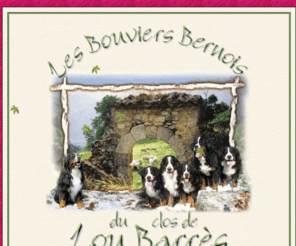 closdeloubarres.com: les bouviers bernois du Clos de Lou Barrès - Elevage familial de Bouvier Bernois, nos bernois, nos portées, des conseils santé, croissance, éducation, expositions
Elevage de bouvier bernois familial en ardèche, nos bouviers bernois, nos chiots, conseils santé, pour le chiot bernois, sa croissance, son éducation, les expositions, des liens, family bernese moutain dog's breeder in the south of French, our Bernese Mountain Dogs, our puppies, health tips, tips for the puppy , growth, education, exhibitions, links, Züchter von Berner Sennenhund Hause in Südfrankreich, unser Berner Sennenhund, unsere Welpen, Gesundheits-Tipps, tipps fûr den Welpen , Wachstum, Bildung, Ausstellungen, Links