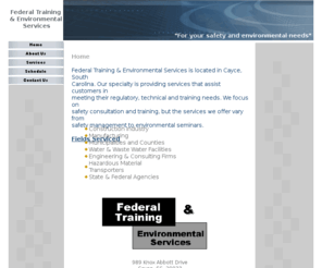 ftes-sc.org: ftes-sc.org - Home
Federal Training & Environmental Services is located in Cayce, South Carolina. Our specialty is providing services that assist customers in meeting their regulatory, technical and training needs.