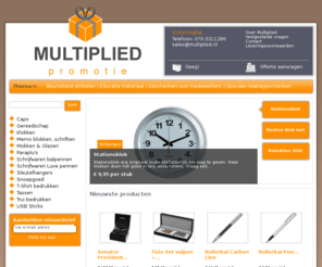 multiplied.nl: Multiplied Promotie artikelen en geschenken, bedrukte pennen, bedrukte t-shrts, caps, premiums
Shop powered by PrestaShop