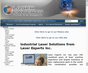 advancedlaserservices.org: Fanuc, Amada, Tanaka, Koike, PRC, NTC, LVD, Mitsubishi and Mazak Laser Experts
Laser Experts, Inc. is your one stop shop for all of your Co2 Industrial laser needs.  Service and parts.  Training and installations