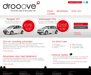 drooove.com: Voordelig in een nieuwe auto rijden | Drooove, the smart way to drive your car
Altijd al in een nieuwe auto willen rijden maar niet te veel willen betalen? Dat kan bij Drooove! Vanaf €179,- per maand rij je al in een spiksplinternieuwe auto. Géén bijtelling, geen moeilijke contracten, gewoon lekker rijden in een nieuwe auto.