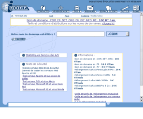 icodia.fr: ICODIA: Noms de domaine, hbergement mutualis et ddi, rseau et scurit
ICODIA, Solutions volues Internet et rseaux, vous propose ses diffrents produits et ses diffrents outils en ligne, de l'hbergement au dveloppement dynamique avanc.