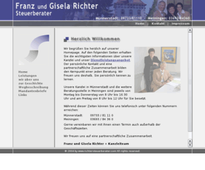 richter-steuerberater.com: Steuerberater, Steuerkanzlei Richter Münnerstadt und Meiningen
Wilkommen auf den Internetseiten der Steuerkanzlei Richter Wir sind Steuerberater in Münnerstadt und Meiningen.