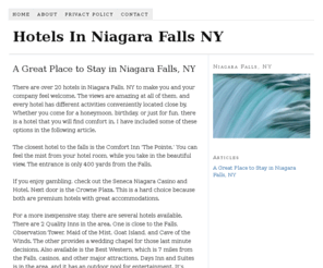 hotelsinniagarafallsny.com: Hotels in Niagara Falls NY
We have regularly updated information on hotels in Niagara Falls, NY, including reviews and the best online booking sites.  Whether it’s for a business trip or a holiday getaway, Niagara Falls is a great area to visit year-round.