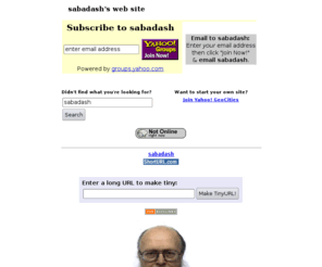 sabadash.net: I use Yahoo like this: Email To Sabadash
Email sabadash! I use Yahoo like this: 
anyone can send email to sabadash without knowing my 
email address. 