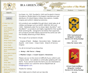 iragreen.com: Military Insignia from Ira Green  Insignia Specialist of the World
Browse our online store of Military insignia and order securely.