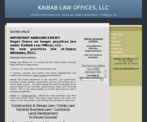 kaibabllc.com: Kaibab Law Offices LLC: Strategic Legal Solutions
Strategic Legal Solutions for Construction and Engineering and in Indian Country