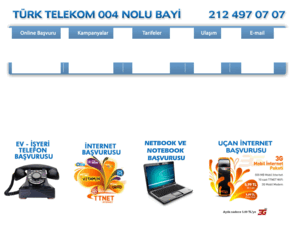 tekiner.net: Türk Telekom Istanbul 004 Nolu Yetkili Bayi
Türk Telekom, sektöründe lider bir firma olarak, kullanıcılarına ihtiyaçlara göre özelleştirilmiş, ulusal ve uluslararası iletişim çözümleri sunar.