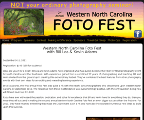 wncfotofest.com: Western North Carolina Foto Fest Home Page
Western North Carolina Foto Fest photography seminar and workshop