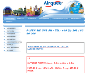 airquee.org: PRODUKTE - AIRQUEE - DEUTSCHLAND
AIRQUEE - Verkauf aufblasbarer Spielgeräte, Hüpfburgen und Eventmodule