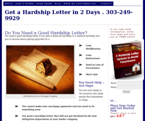 businessletterin2days.com: Hardship Letter in 2 Days - Written by professional hardship letter writer
Your hardship letter must be done correctly the first time, so don't leave it to chance.  I'll write a professional letter for you in only two business days.