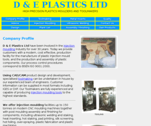 deplastics.mobi: Plastic Injection Moulders D & E Plastics are Plastic Injection Moulding and Cleanroom Plastic Injection Moulding specialists - D & E Plastics
Plastic Injection Moulders specialising in precision Plastic Injection Moulding and Cleanroom Plastic Injection Moulding - D & E Plastics Ltd