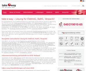 make-e-business.info: Rücknahme & Recycling Elektrogeräte, E-Schrott - Take-e-way GmbH
Rücknahme von Elektrogeräten durch take-e-way GmbH - Fullservice für Kleinunternehmen