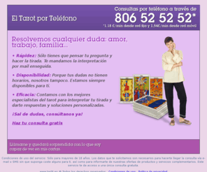 tar0t.es: Prueba ahora una tirada de tarot gratis
Estamos a tu disposición para darte respuestas y soluciones a tus dudas y problemas gracias a una tirada de tarot gratis. Es muy sencillo y totalmente confidencial.