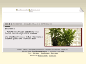 aziendaagricolabelverde.com: AZIENDA AGRICOLA BELVERDE piante – Rimini – Local Site
L’ AZIENDA AGRICOLA BELVERDE vende piante e piantine di ogni specie, a Rimini
Una pianta arricchisce la tua vita: vieni a scoprire quella che fà al caso tuo
