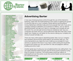 bartersystem.info: Advertising-Barter-Services-Goods
Barter System