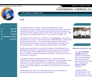 continentalchemco.com: Continental Chemical - Manufacturer of Premium Quality Chemicals for the Food, Janitorial, and Transportation Industries
cleaning chemicals for the food, transportation and janitorial industries - premium quality - lowest prices - best service