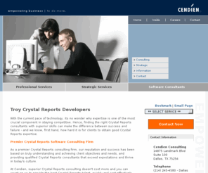 crystalreports-developer.com: Fremont Crystal Reports Consulting, Crystal Reports Experts, Crystal Reports Resources in Fremont
Crystal Reports resources for all crtical projects in Fremont. Fremont Crystal Reports consultants throughout north America.
