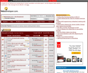 domain-book.com: Domain Names - WebDeveloper.com
Discussion of various issues involving domain names.