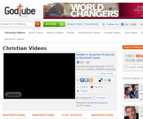 godtube.info: Watch Christian Videos - Video Sharing Site - GodTube
Share and watch family safe videos online at GodTube.com!  Upload and watch Christian, funny, inspirational, music, ministry, educational, cute and videos in Espanol FREE online!