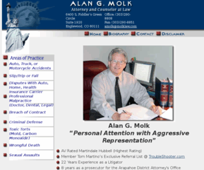 alanmolk.com: Alan G. Molk - Attorney and Counselor at Law
Alan G. Molk - Attorney and Counselor at Law is a Lawyer for the Colorado Area.