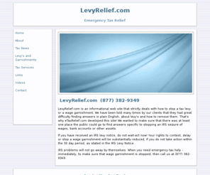 levyrelief.com: Tax  Relief from Wage Garnishment
How to remove a tax levy and stop a wage garnishment.