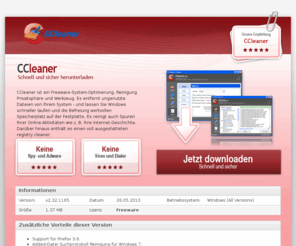 free-ccleaner.com: CCleaner v2.32.1165 - JETZT SCHNELL UND SICHER HERUNTERLADEN!
