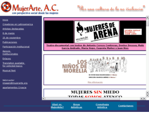 mujerarte.org: MujerArte A.C.
Organización de mujeres artistas con perspectiva de género y social.