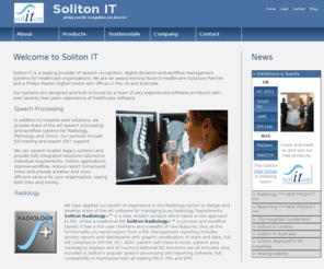 solitonit.co.uk: Soliton IT - About Us
Soliton IT - leading providers of Workflow Management, Speech Recognition, Digital Dictation and Radiology Information Systems