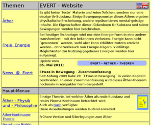 evert.de: Evert-Fluid Evert-Äther Evert-Rotor
Freie Energie und Äther