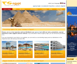 tourism-service-egypt.com: incoming agent Egypt: TS Egypt
Ägypten Hotel -Beratung direkt von Ihrer Agentur in Ägypten! Ägypten Hotel Angebote günstig und bequem bei Partnern einer premium Agentur buchen.