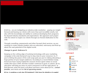 jbintegrated.com: Jennifer Barbee, Inc. Boutique Internet Consulting Firm
Jennifer Barbee, Inc is a boutique consulting firm, supporting organizations with highly-specialized expertise in Internet Marketing Strategies, Consulting, Advertising, Agency Management, Destination Marketing and more.