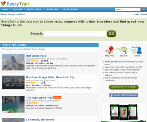 instaguides.com: EveryTrail - Travel Community, iPhone Guides for Sightseeing, Hiking, Walking Tours and more
EveryTrail is the best way to share trips, connect with other travelers and find great new things to do.  Use our mobile apps to record your trips and find nearby things to do.
